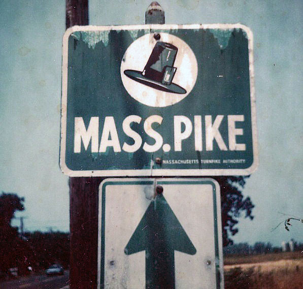 Massachusetts Massachusetts Turnpike sign.