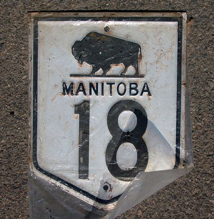 Manitoba Provincial Highway 18 sign.