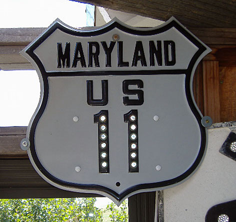 Maryland U.S. Highway 11 sign.