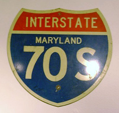 Maryland interstate highway 70S sign.