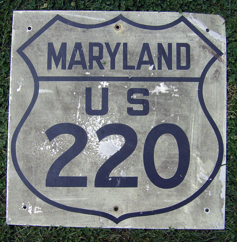 Maryland U.S. Highway 220 sign.