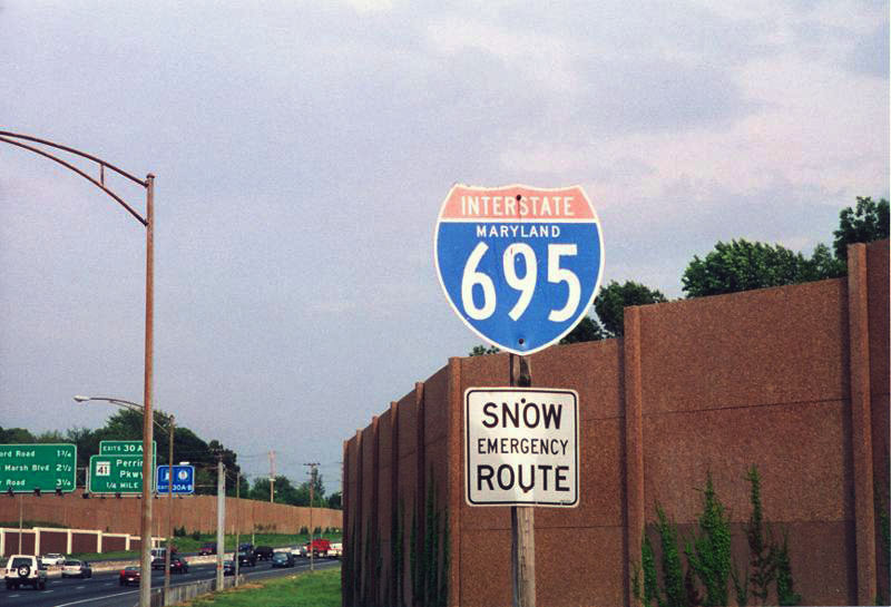 Maryland Interstate 695 sign.