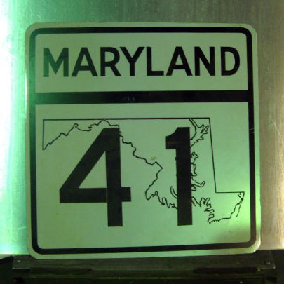 Maryland State Highway 41 sign.