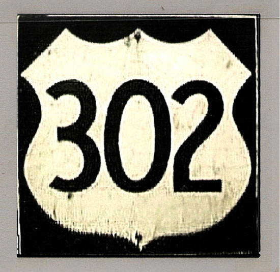 Maine U.S. Highway 302 sign.