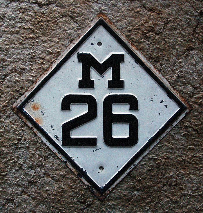 Michigan State Highway 26 sign.