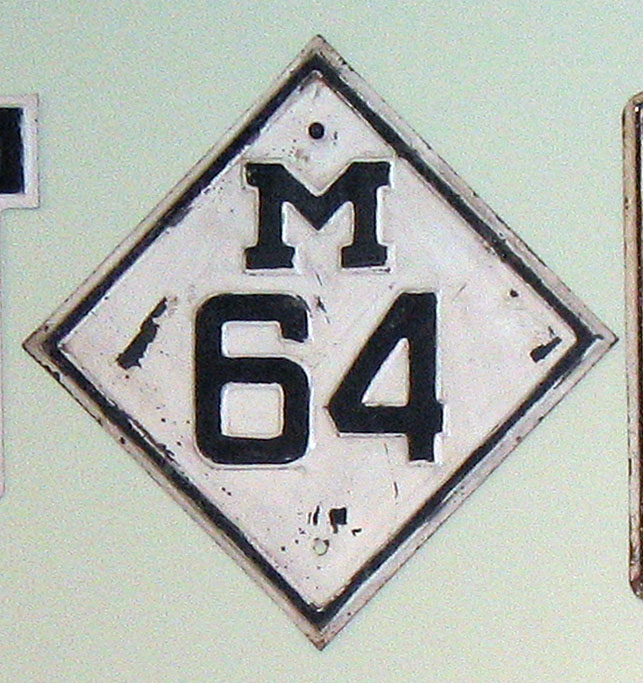 Michigan State Highway 64 sign.