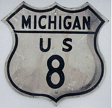 Michigan U.S. Highway 8 sign.