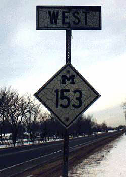 Michigan State Highway 153 sign.