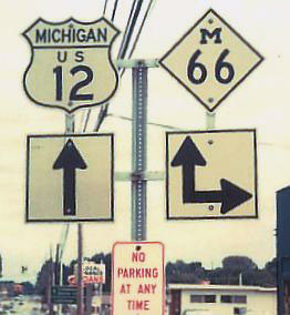 Michigan - U.S. Highway 12 and State Highway 66 sign.