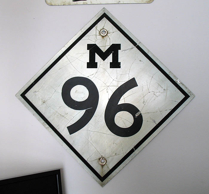 Michigan State Highway 96 sign.