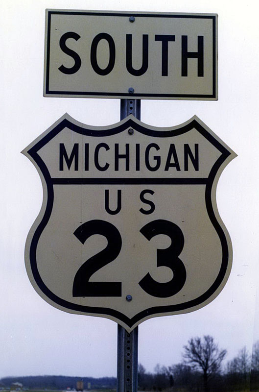 Michigan U.S. Highway 23 sign.