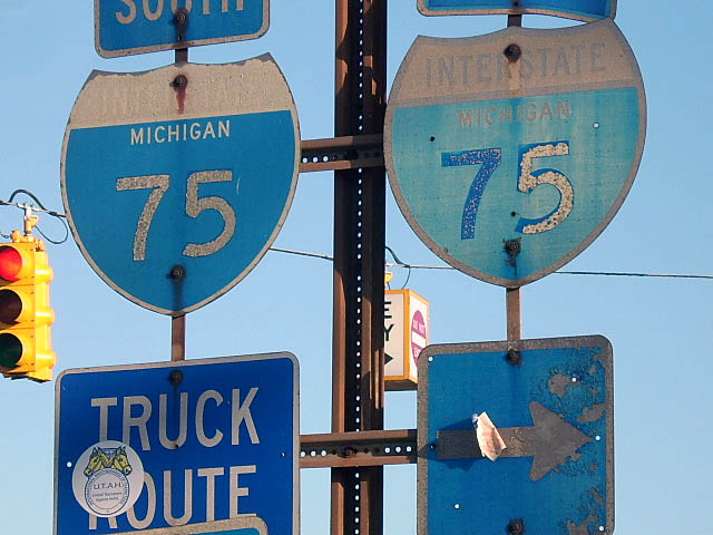 Michigan Interstate 75 sign.