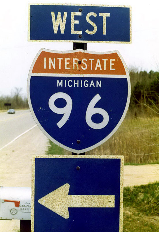 Michigan Interstate 96 sign.