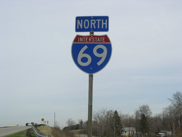Michigan Interstate 69 sign.