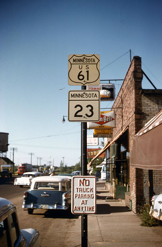 Minnesota - State Highway 23 and U.S. Highway 61 sign.