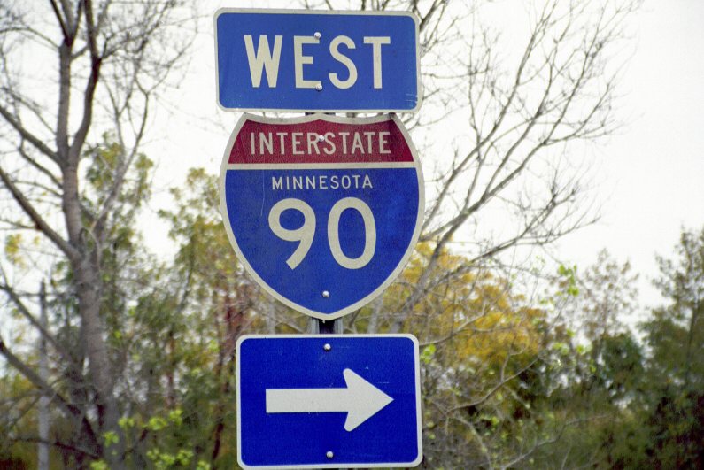 Minnesota Interstate 90 sign.