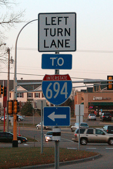 Minnesota Interstate 694 sign.