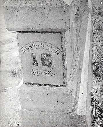 Missouri State Highway 16 sign.