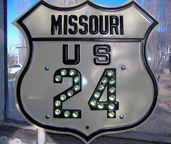 Missouri U.S. Highway 24 sign.