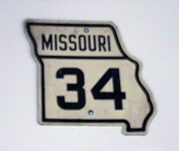 Missouri State Highway 34 sign.
