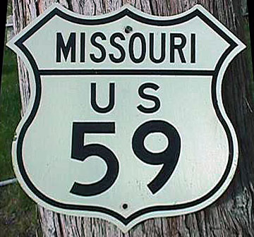 Missouri U.S. Highway 59 sign.
