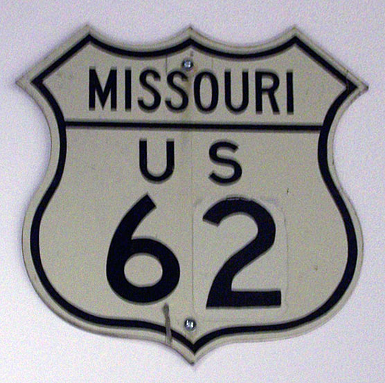 Missouri U.S. Highway 62 sign.