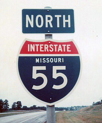Missouri Interstate 55 sign.