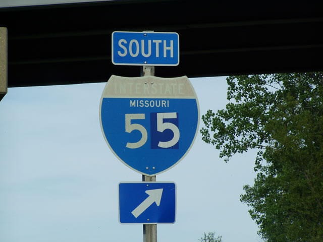 Missouri Interstate 55 sign.