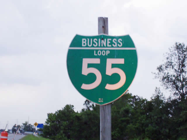 Missouri business loop 55 sign.