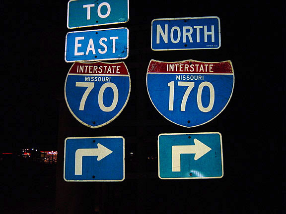 Missouri - Interstate 70 and Interstate 170 sign.