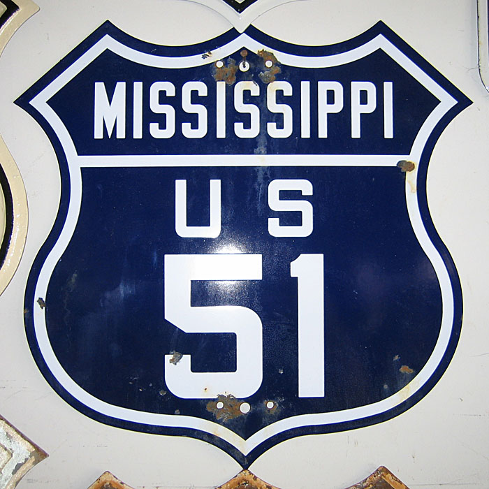 Mississippi U.S. Highway 51 sign.