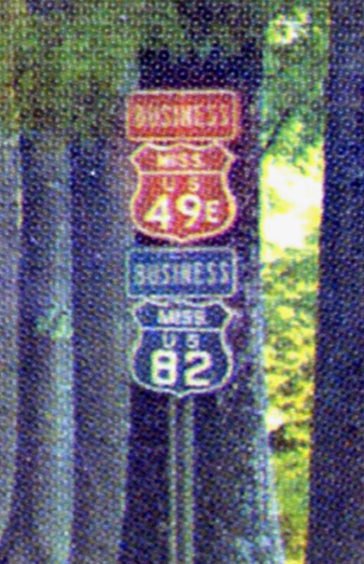 Mississippi - U.S. Highway 82 and U. S. highway 49E sign.