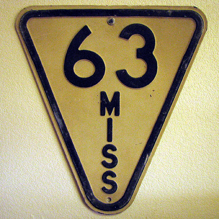 Mississippi State Highway 63 sign.