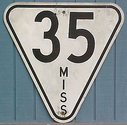 Mississippi State Highway 35 sign.