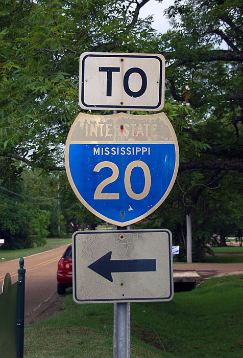 Mississippi Interstate 20 sign.