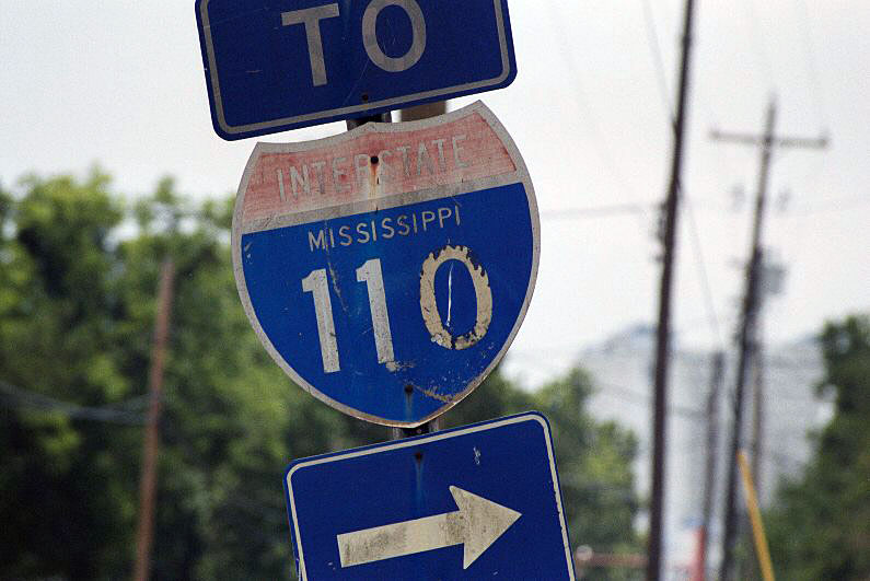 Mississippi Interstate 110 sign.