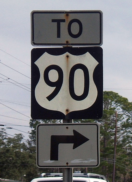 Mississippi U.S. Highway 90 sign.