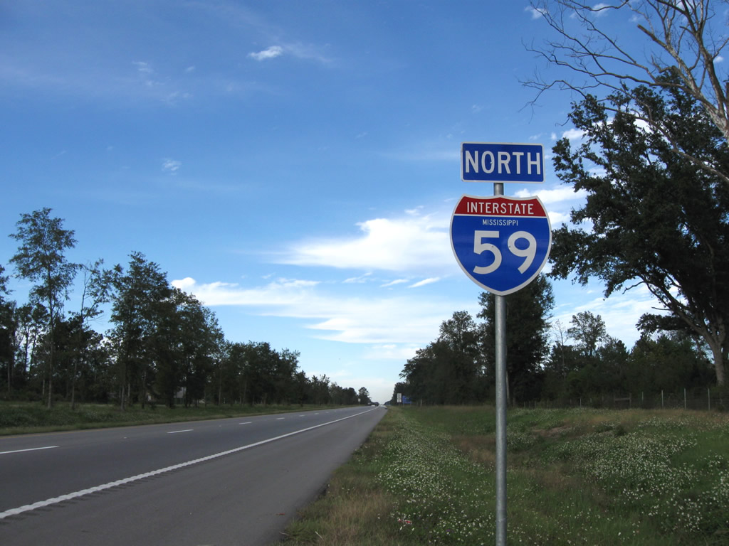 Mississippi Interstate 59 sign.