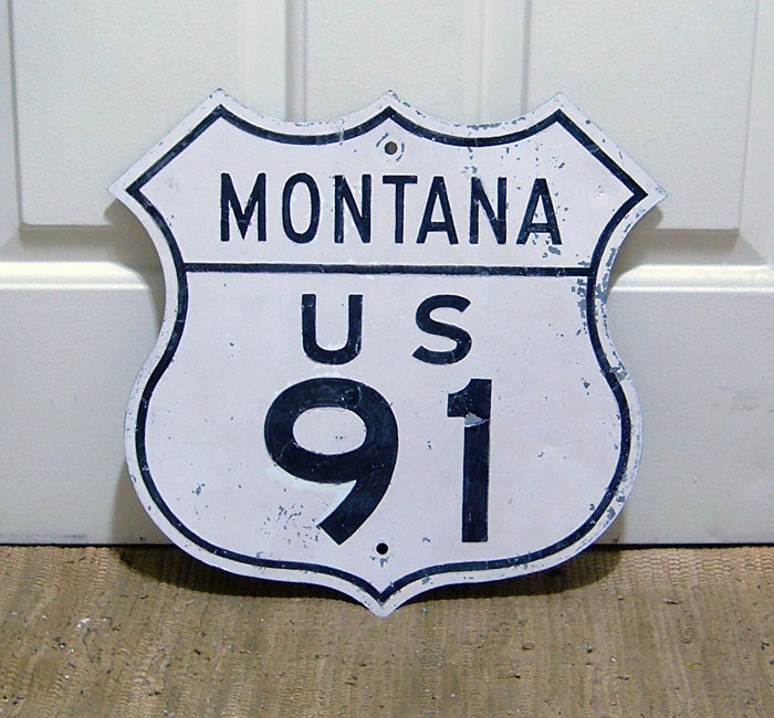 Montana U.S. Highway 91 sign.