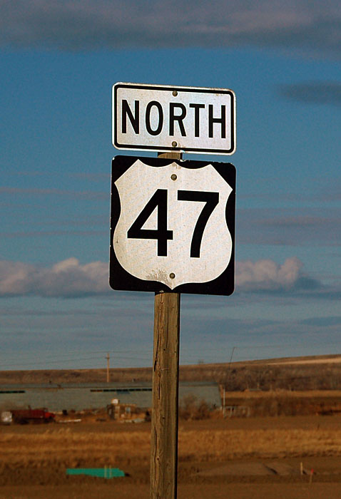 Montana U.S. Highway 47 sign.