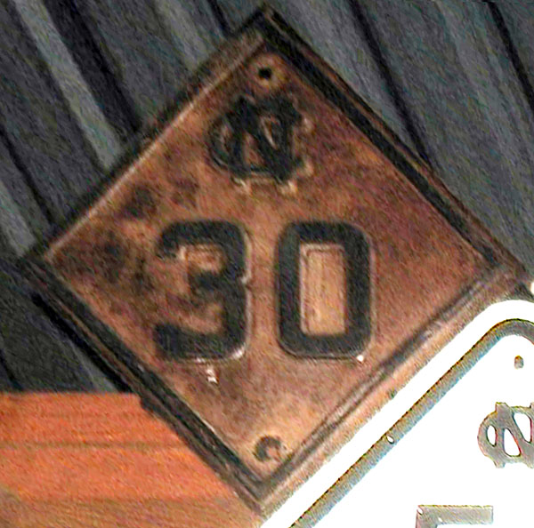 North Carolina State Highway 30 sign.