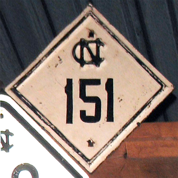 North Carolina State Highway 151 sign.