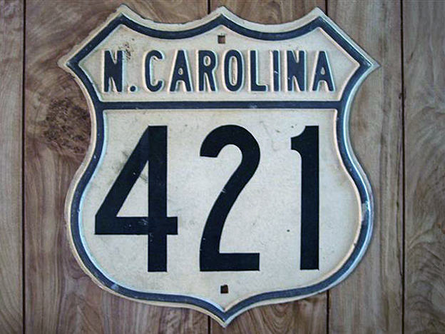 North Carolina U.S. Highway 421 sign.