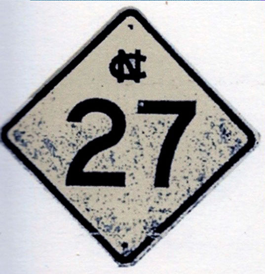 North Carolina State Highway 27 sign.