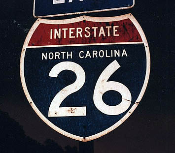 North Carolina Interstate 26 sign.