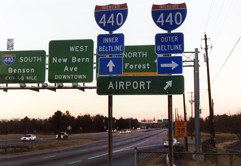 North Carolina Interstate 440 sign.