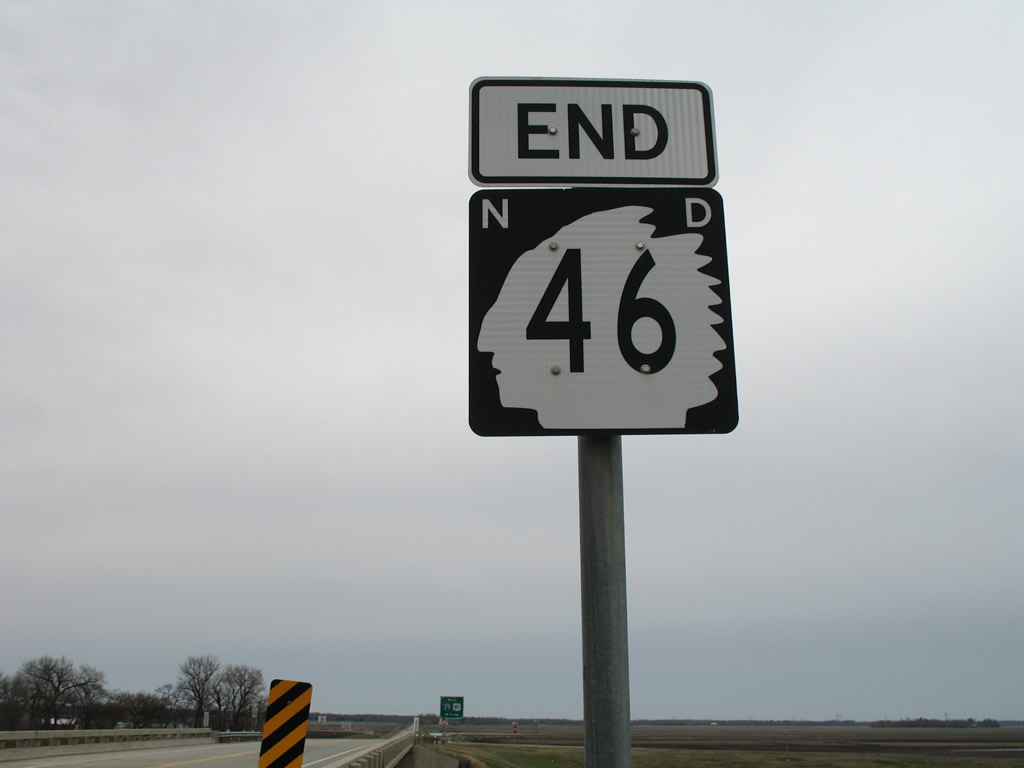 North Dakota State Highway 46 sign.