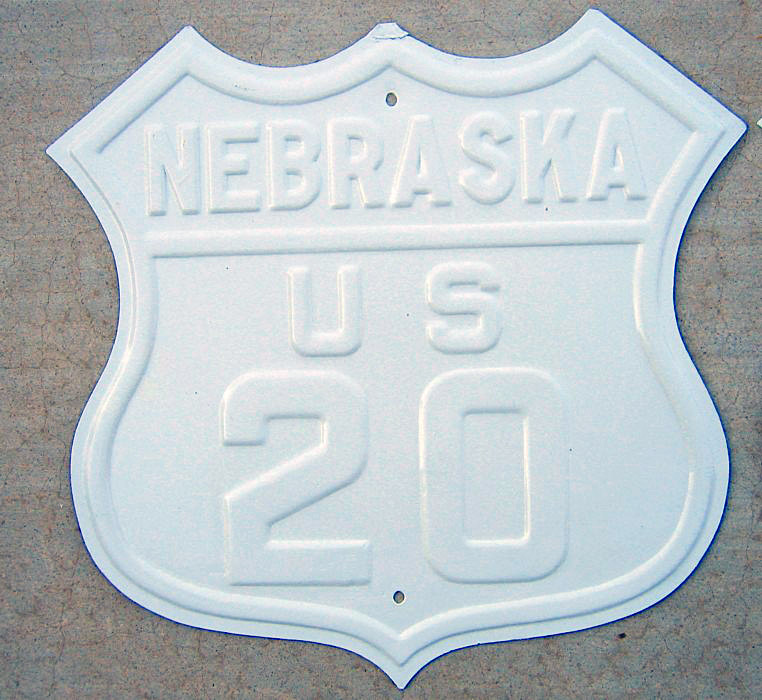 Nebraska U.S. Highway 20 sign.