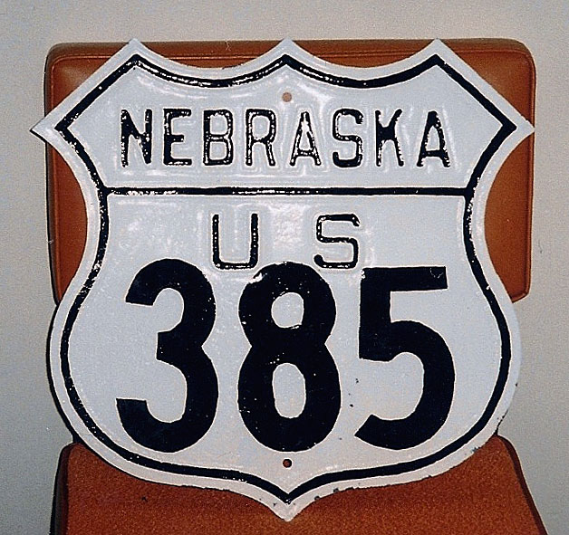 Nebraska U.S. Highway 385 sign.
