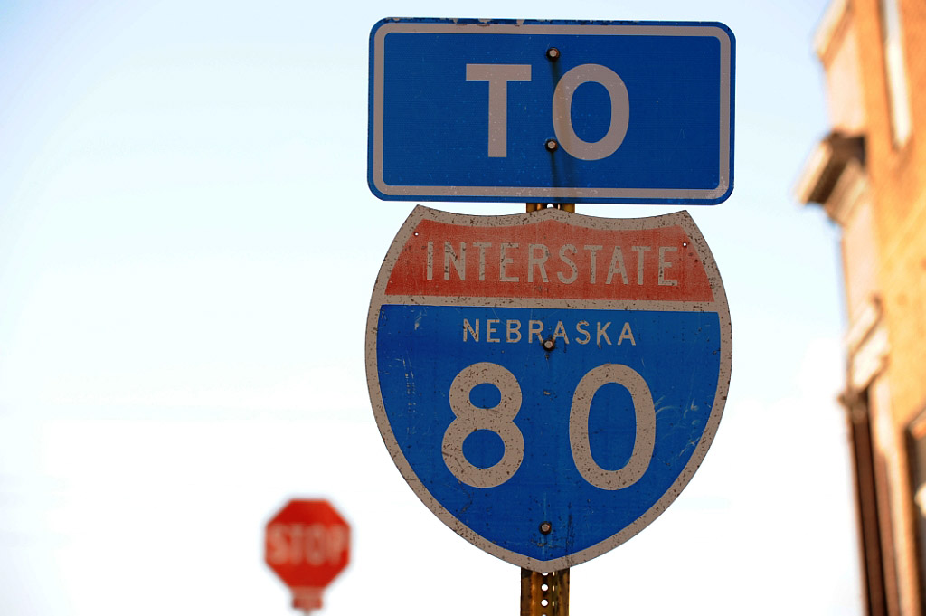 Nebraska Interstate 80 sign.